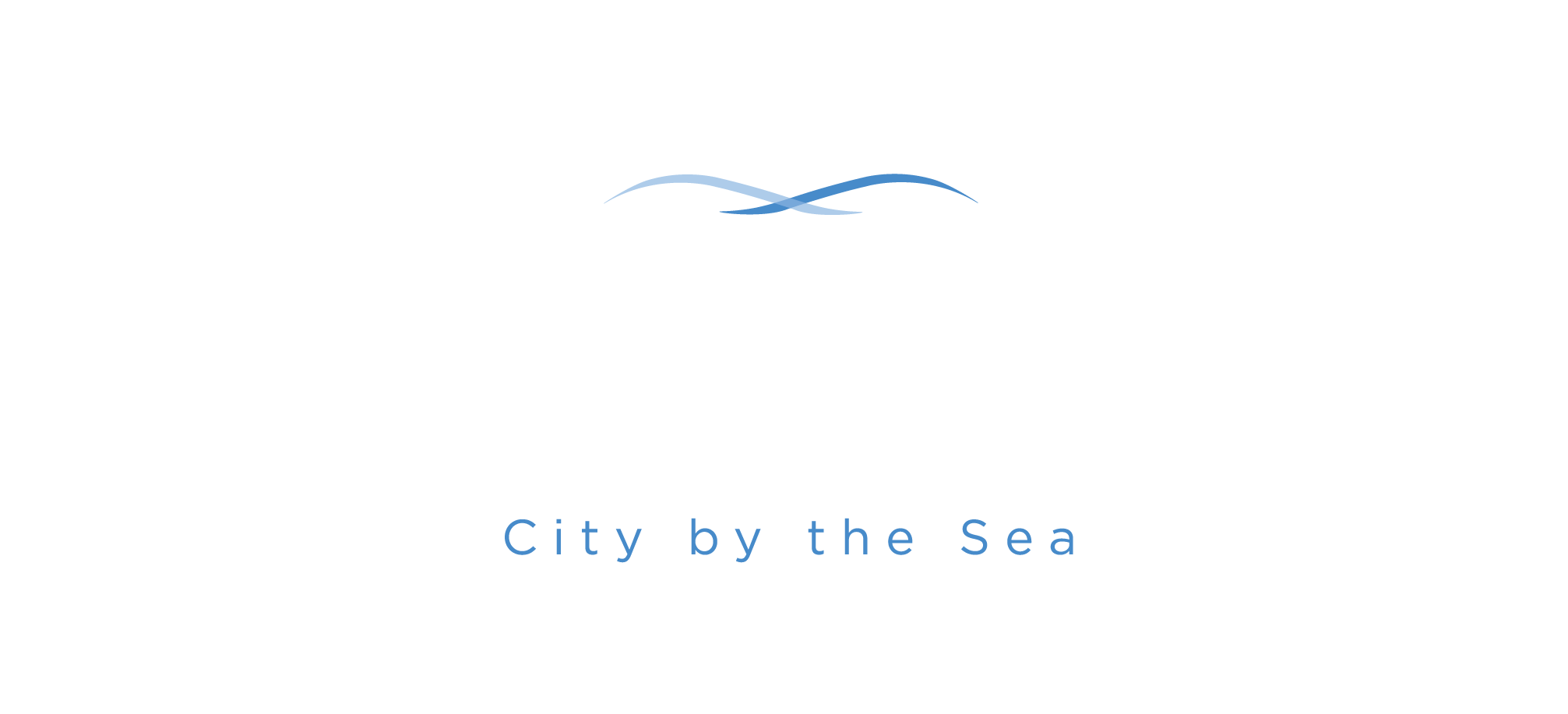 Property logo with wave design on dark background at Pier Village Apartments, Long Branch, NJ